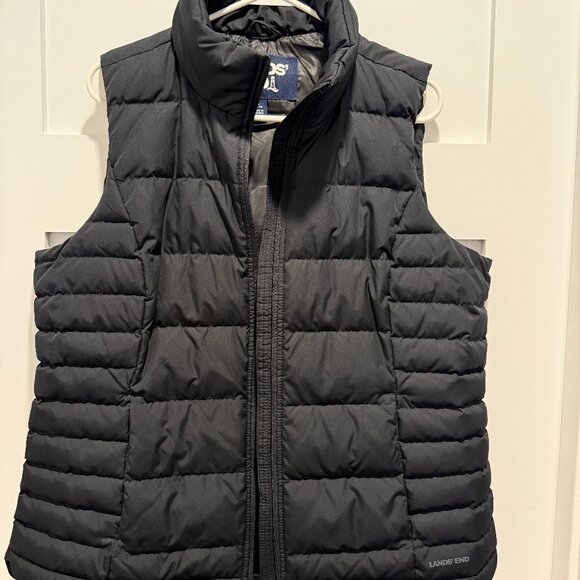 lands' end black puffy vest - Picture 1 of 1